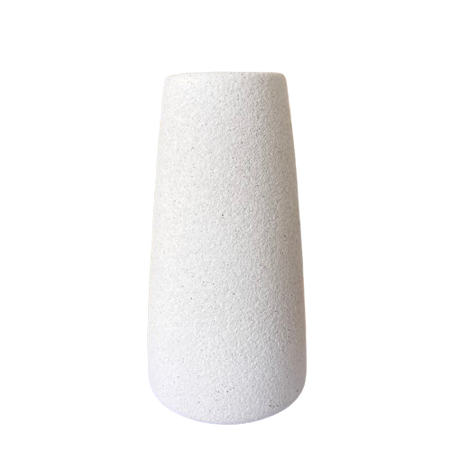 Vaso branco de cerâmica textura
